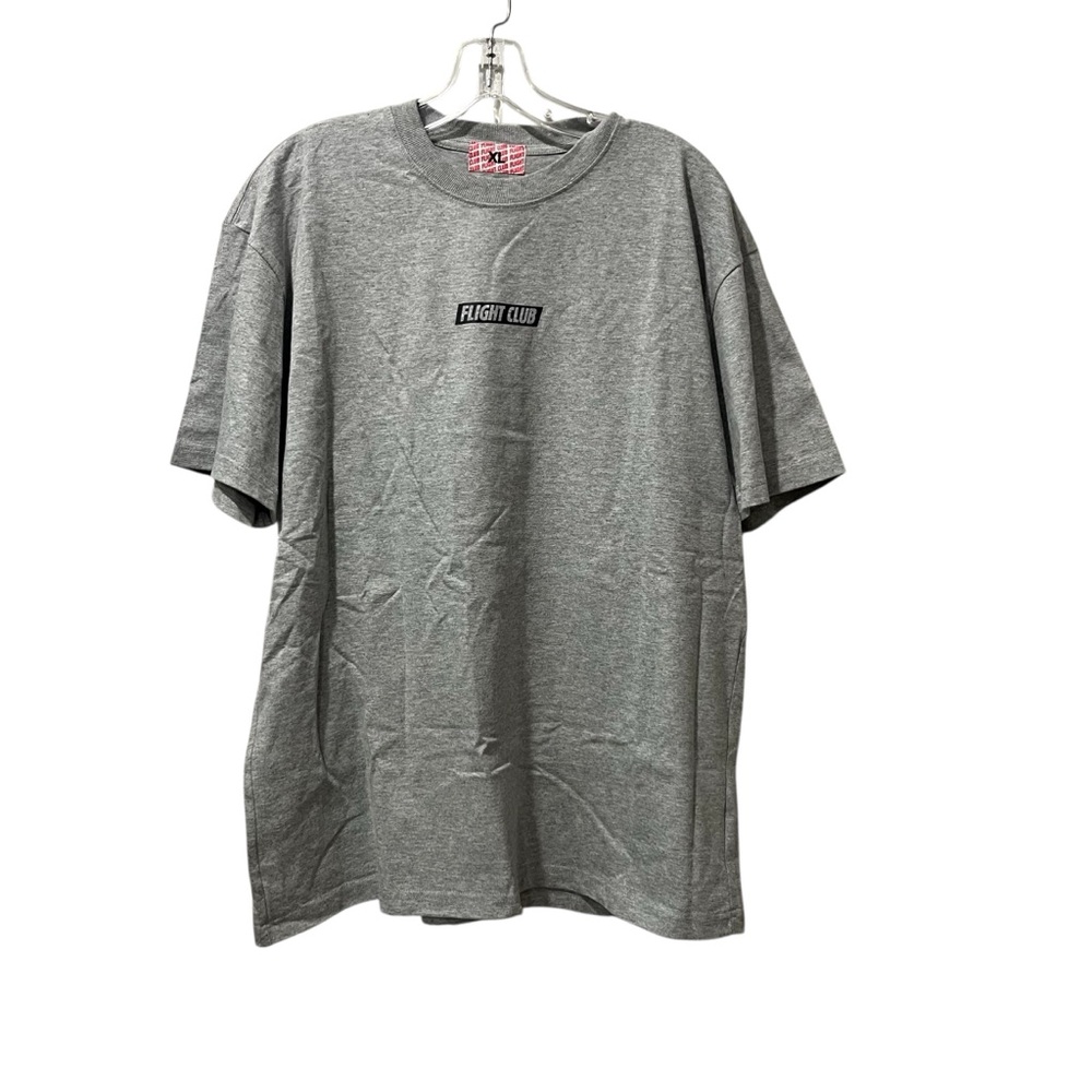 Flight Club Slant Logo Mens T Shirt Size XL Extra Large Heather Gray Short